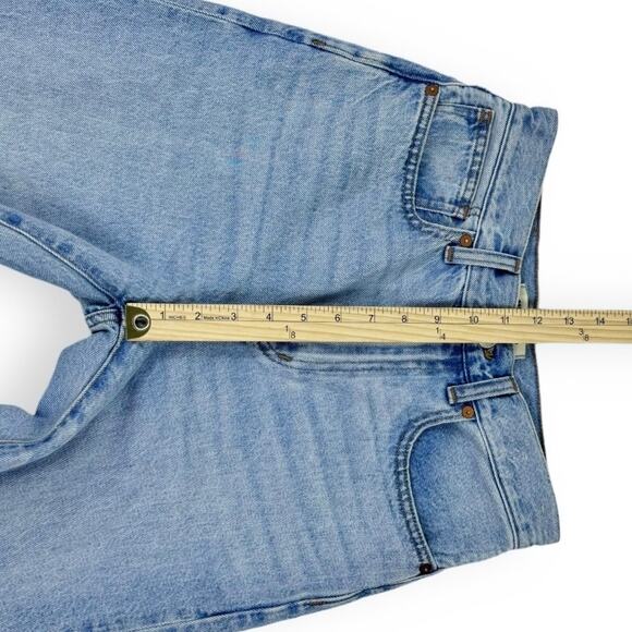 Madewell Jean Womens 24 Tall Blue Baggy Straight Leg Raw Slit Side Leg Hem - Picture 15 of 16